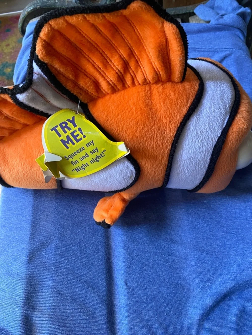 Disney NEMO Orange & White Clownfish Plush